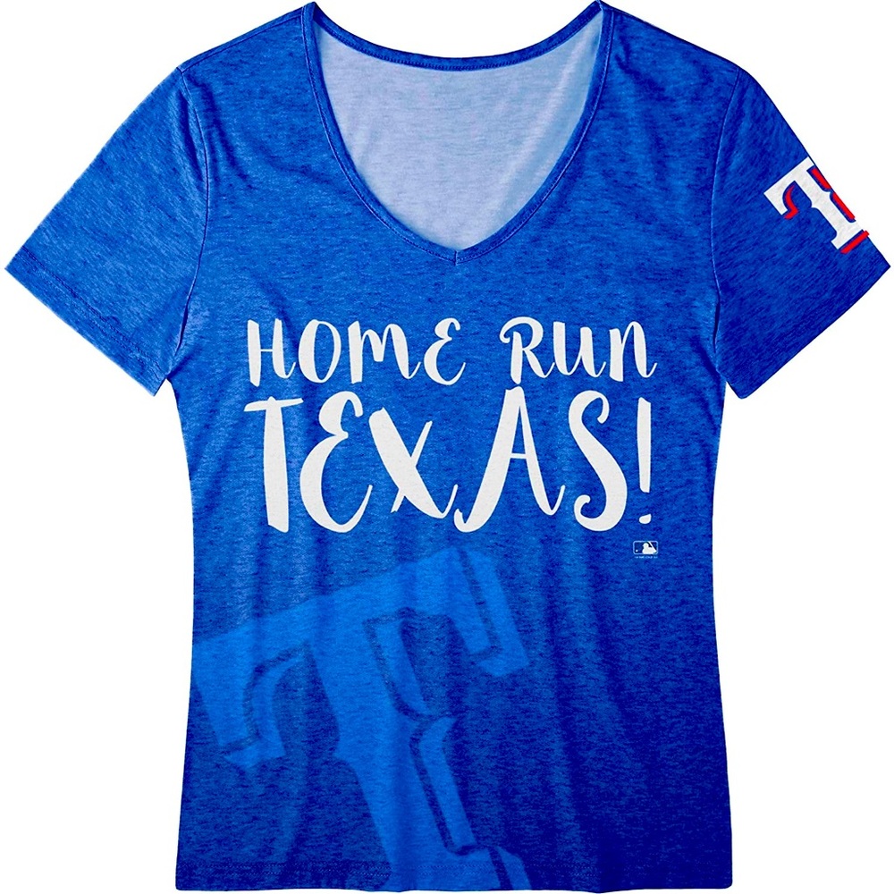 Texas Rangers MLB Women's Home Run V-neck Tshirt